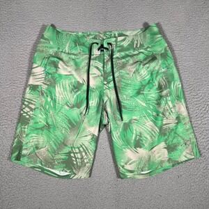 Lululemon Shorts Mens 32 Green Palm Current State Board Swim Beach Drawstring
